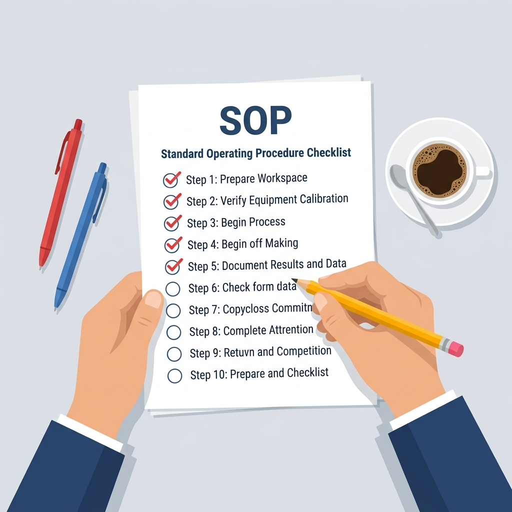 AI SOP Generator Flat Illustration